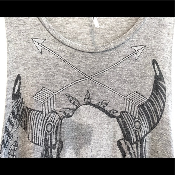 JC Fits Inc. Buffalo Skull Gray Tank Top Size Small - Picture 5 of 13
